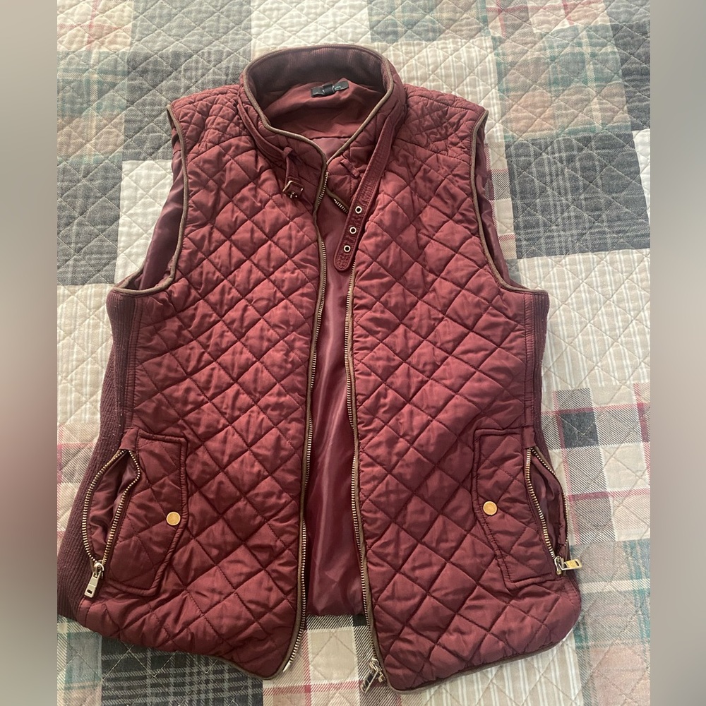 Quilted burgundy color vest